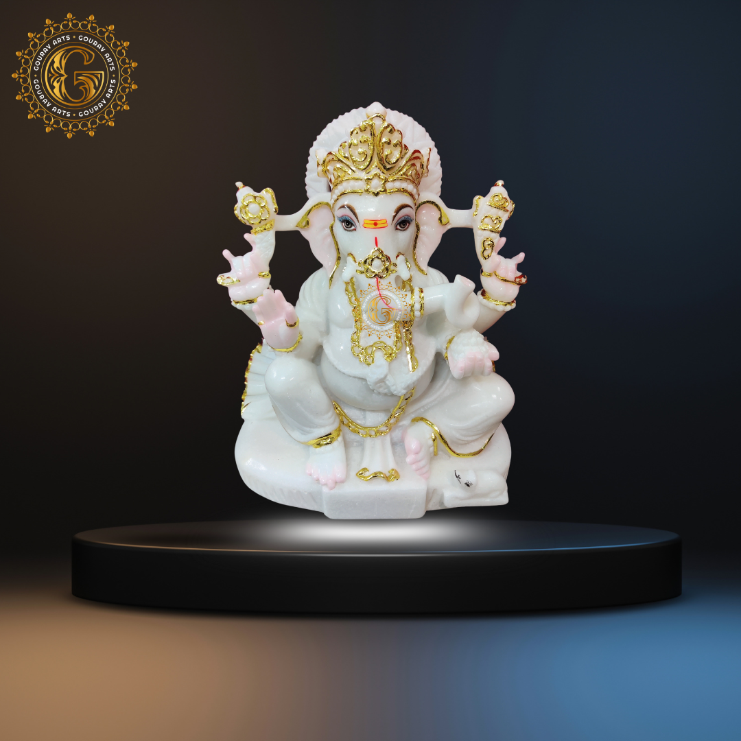 Small Size White Ganpati Ji Statue