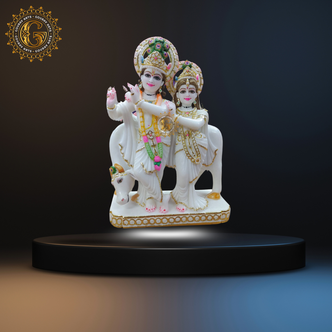10Radha Krishna Marble Statue