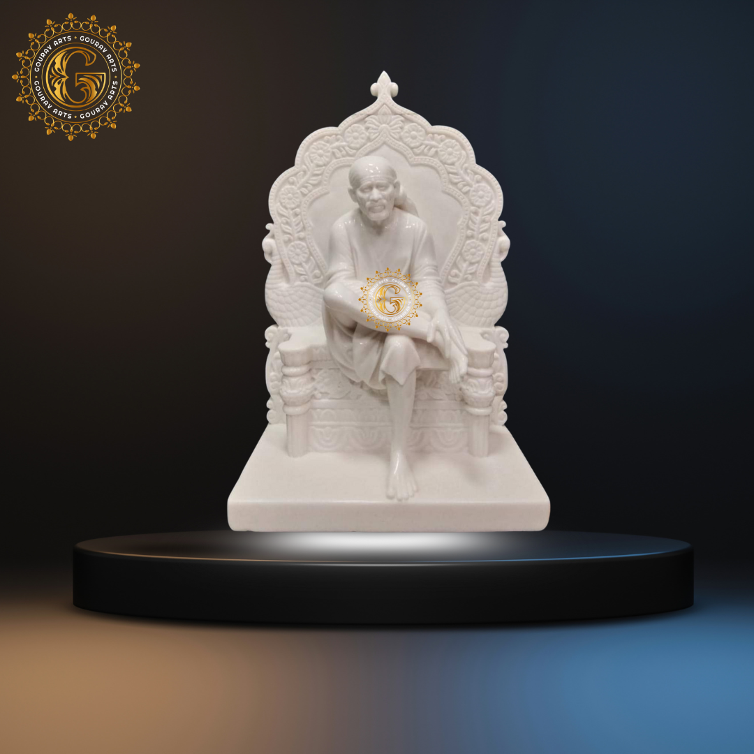 Sai Baba Marble Sinhasan Statue