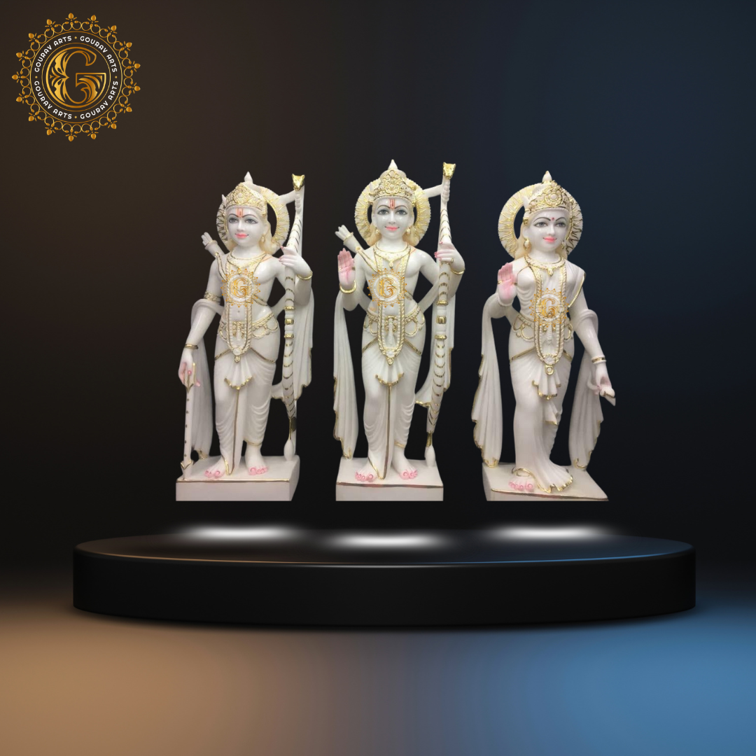 White Marble Ram Laxman Sita ji Statue