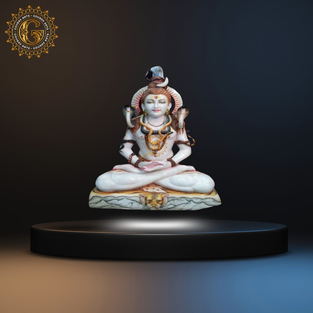 Colorful Marble Shiva Statue