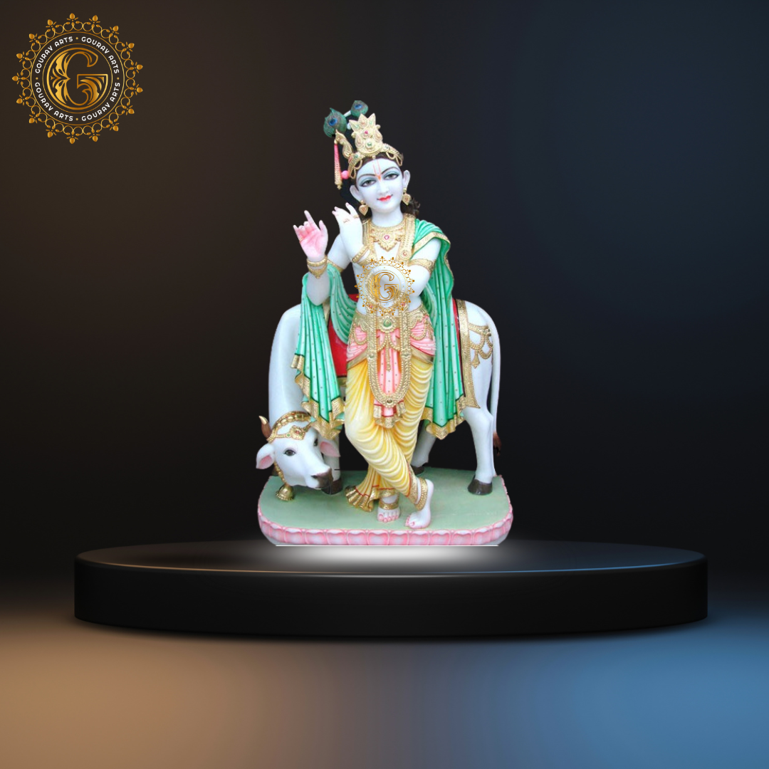 23Radha Krishna Marble Statue