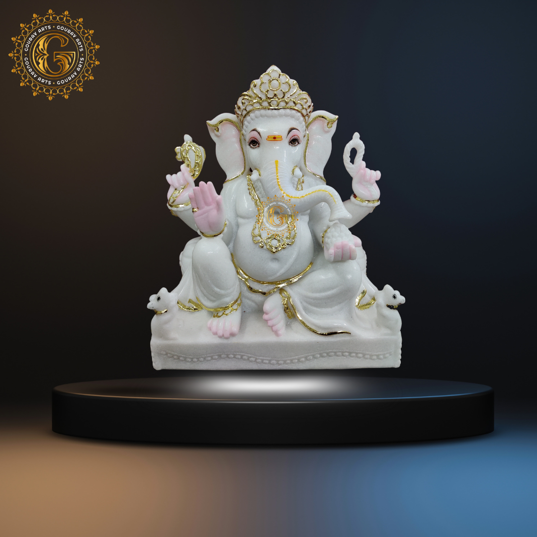 White Marble Ganpati Murti