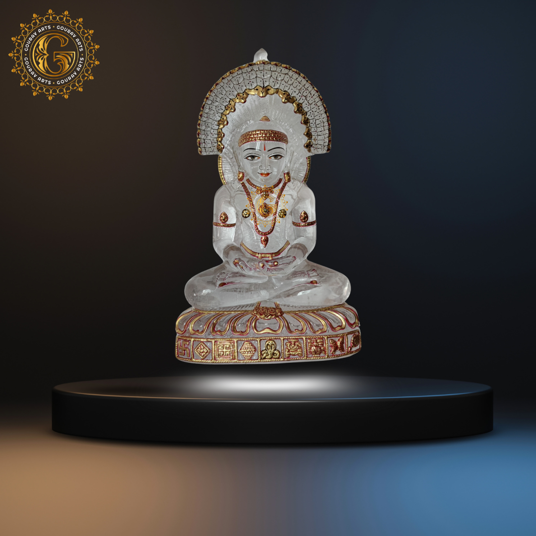 Jain Crystal Semi Precious Statue