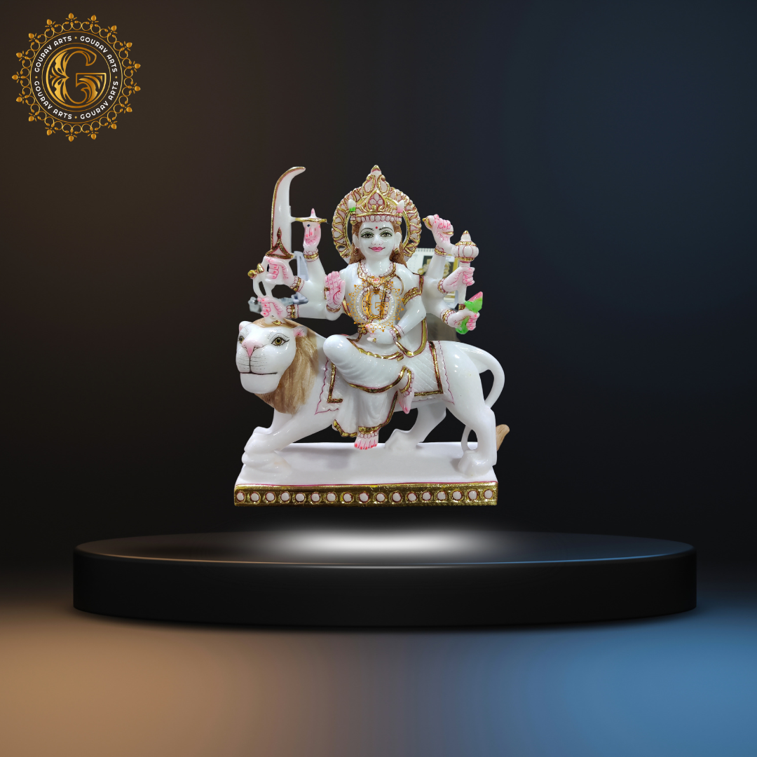 White Marble Durga Maa Statue