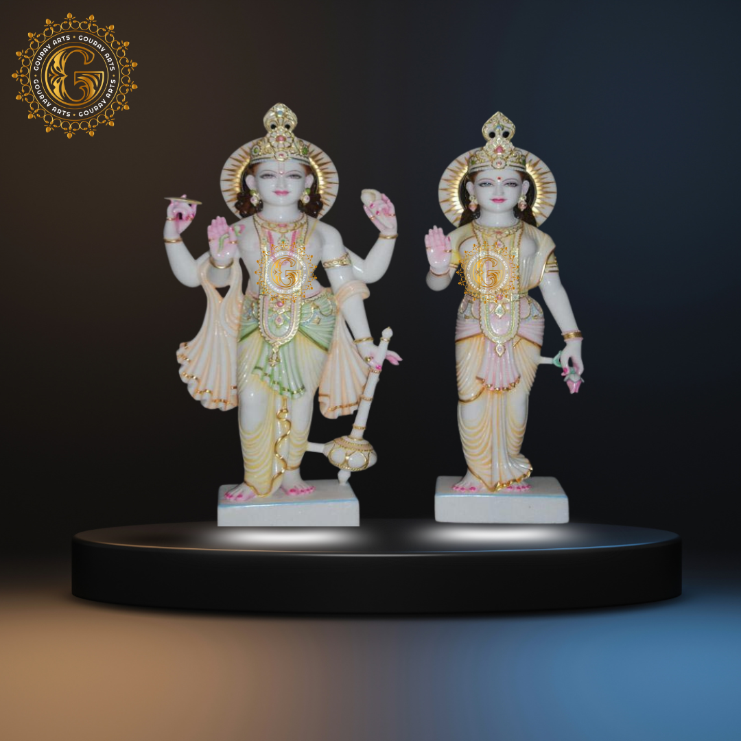 Marble Vishnu Laxmi Statue