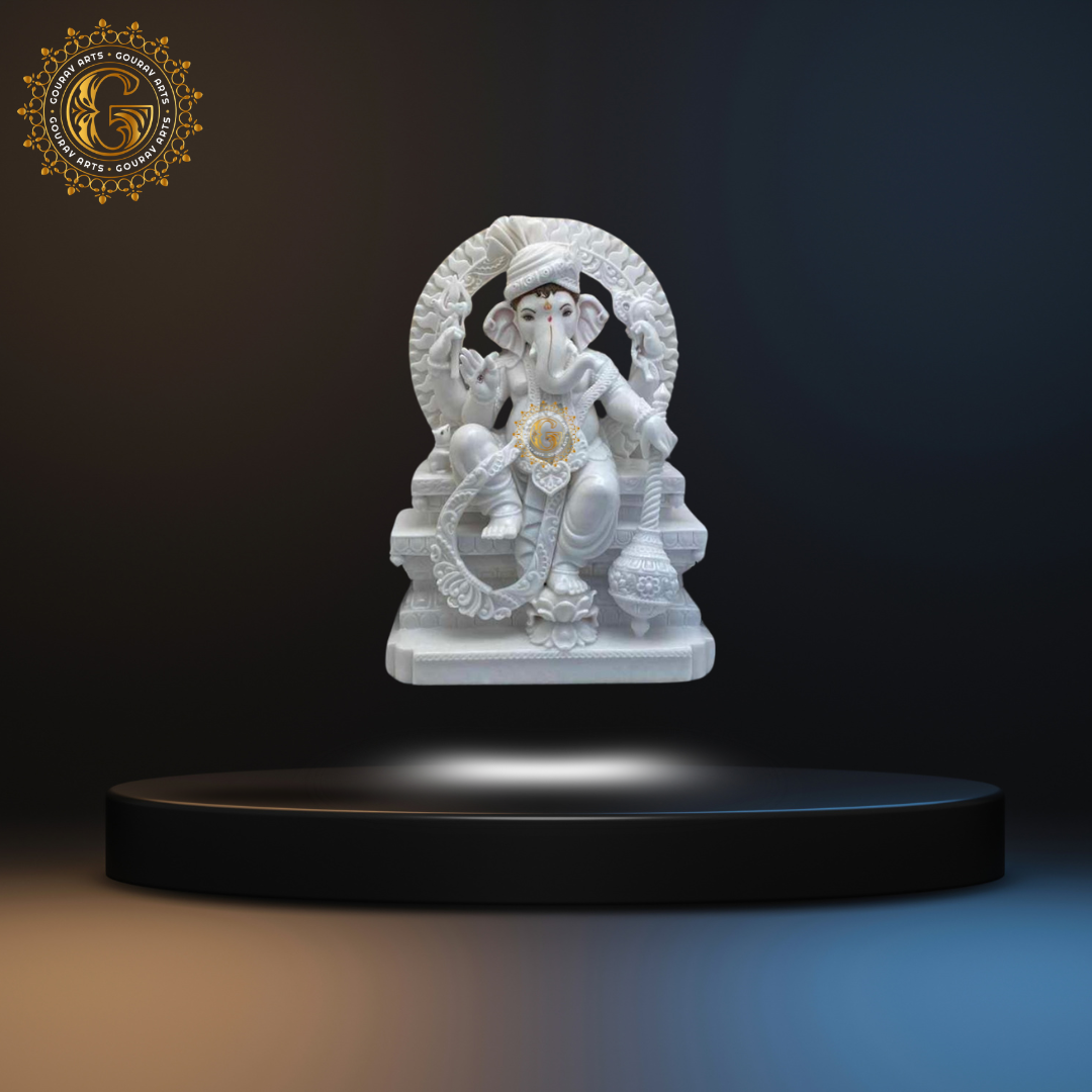 Marble Ganpati Ji with Gadda