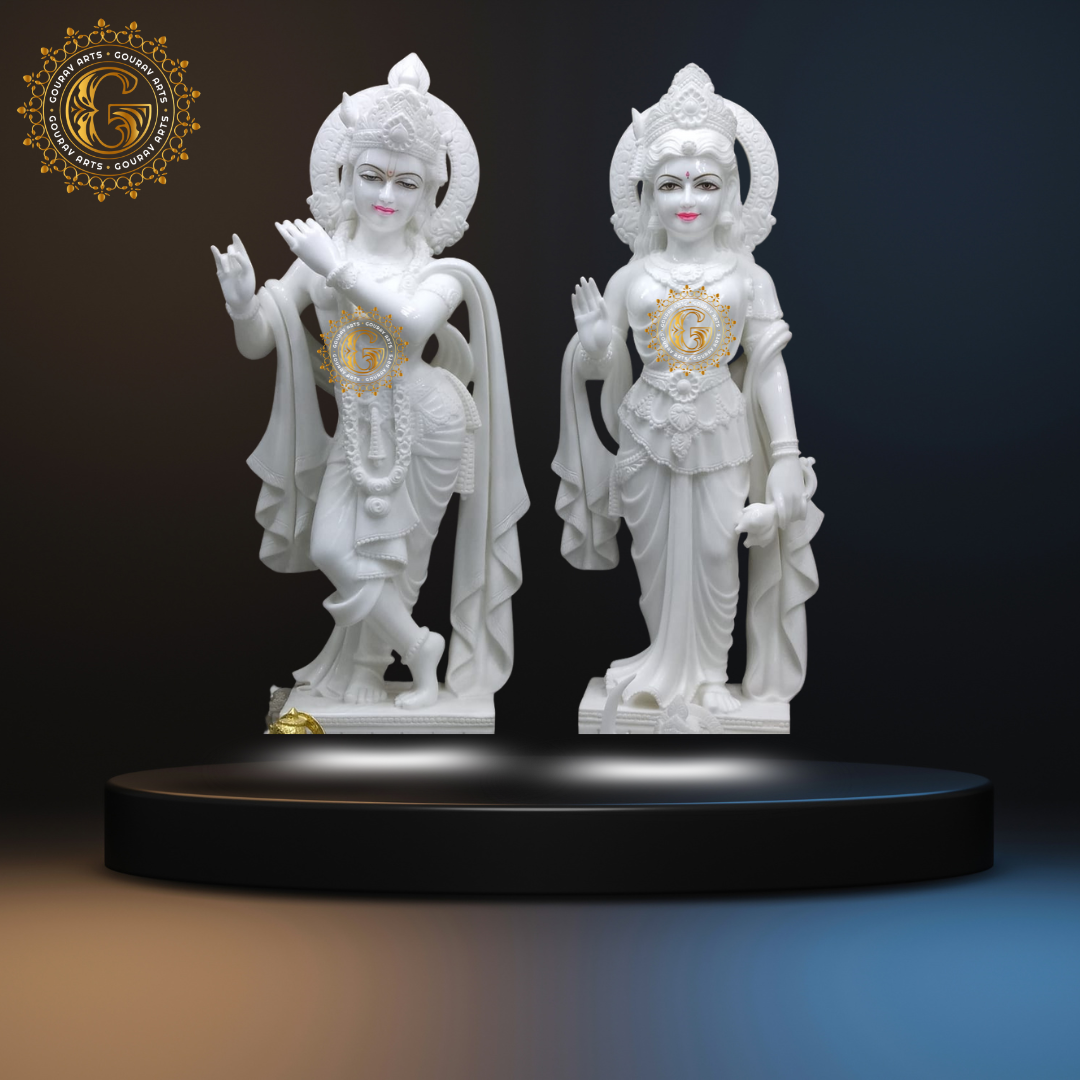 4Radha Krishna Marble Statue