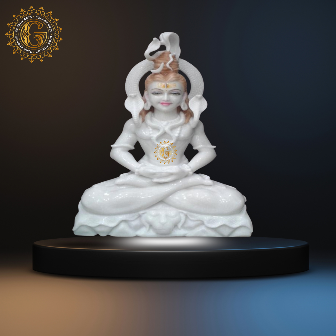 Pure White Marble Shiva Statue