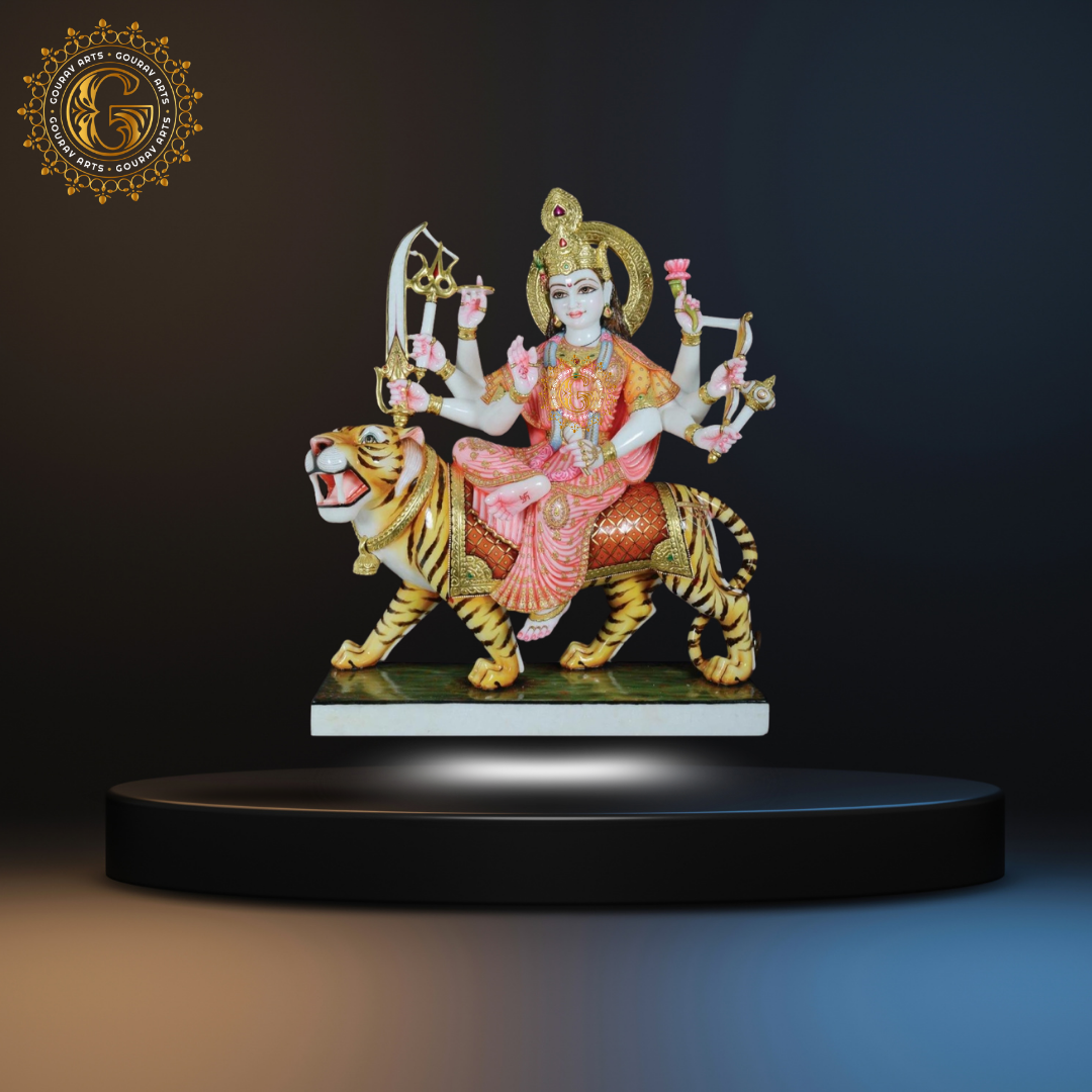 Marble Sherawali Mata Statue